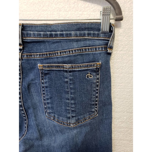 Rag & Bone Straight Leg Jeans in Clean La Paz Frayed Hem Blue Women's Size 29 - Picture 8 of 12